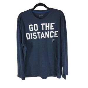 Old Navy Active "Go The Distance" Print Mens Long Sleeve Shirt Navy Blue XL